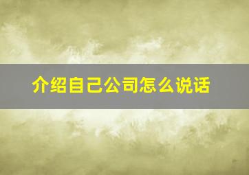 介绍自己公司怎么说话