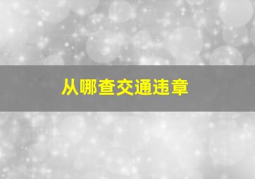 从哪查交通违章