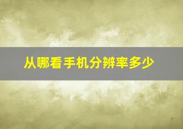 从哪看手机分辨率多少