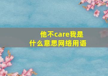 他不care我是什么意思网络用语