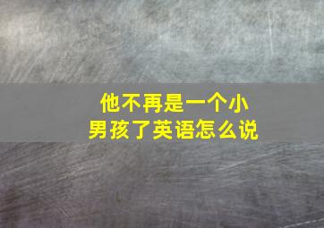 他不再是一个小男孩了英语怎么说