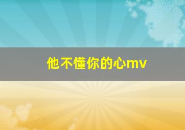 他不懂你的心mv