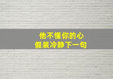 他不懂你的心假装冷静下一句