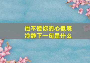 他不懂你的心假装冷静下一句是什么