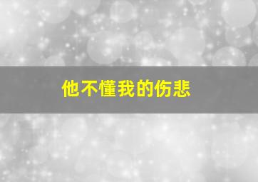 他不懂我的伤悲