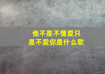 他不是不懂爱只是不爱你是什么歌