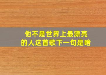 他不是世界上最漂亮的人这首歌下一句是啥