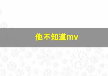 他不知道mv