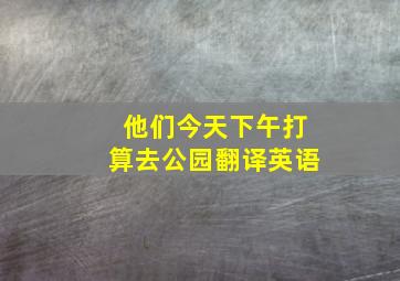 他们今天下午打算去公园翻译英语