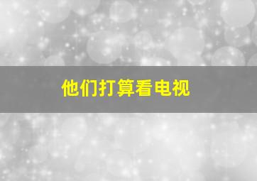 他们打算看电视