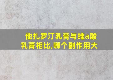 他扎罗汀乳膏与维a酸乳膏相比,哪个副作用大