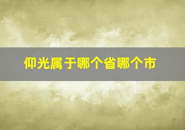 仰光属于哪个省哪个市