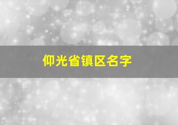 仰光省镇区名字