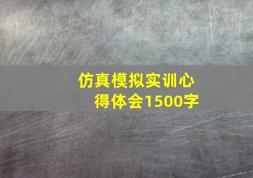 仿真模拟实训心得体会1500字