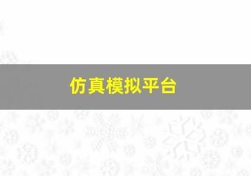 仿真模拟平台