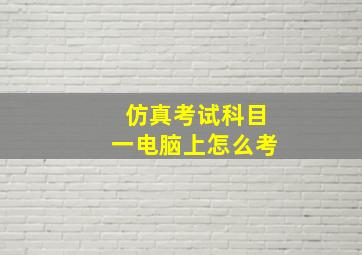 仿真考试科目一电脑上怎么考