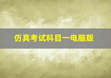 仿真考试科目一电脑版