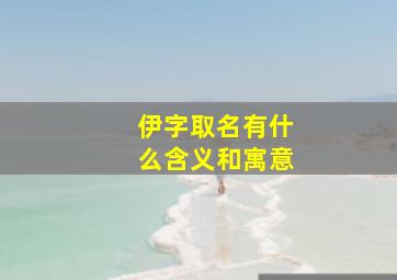 伊字取名有什么含义和寓意