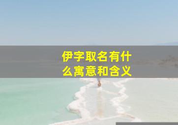 伊字取名有什么寓意和含义