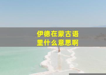 伊德在蒙古语里什么意思啊