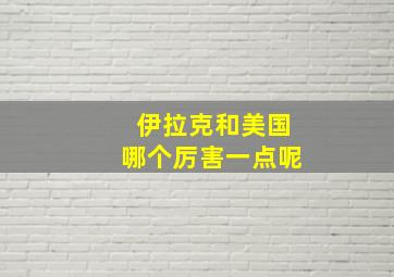 伊拉克和美国哪个厉害一点呢