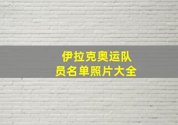 伊拉克奥运队员名单照片大全