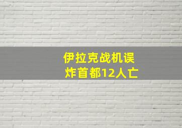 伊拉克战机误炸首都12人亡