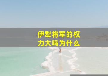 伊犁将军的权力大吗为什么