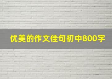 优美的作文佳句初中800字