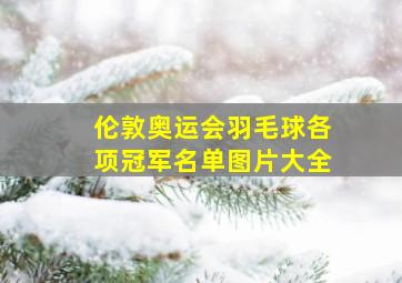 伦敦奥运会羽毛球各项冠军名单图片大全