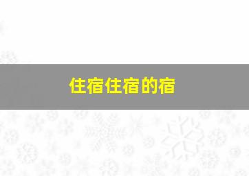 住宿住宿的宿