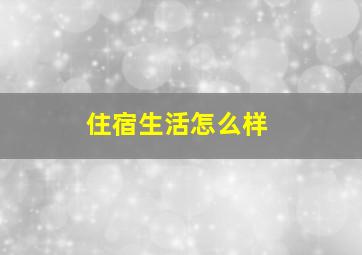 住宿生活怎么样