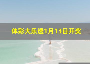 体彩大乐透1月13日开奖