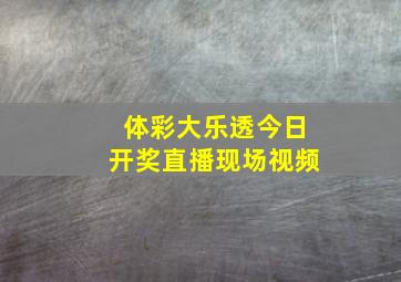 体彩大乐透今日开奖直播现场视频