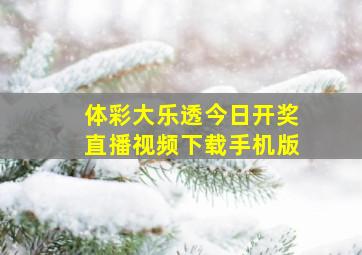 体彩大乐透今日开奖直播视频下载手机版