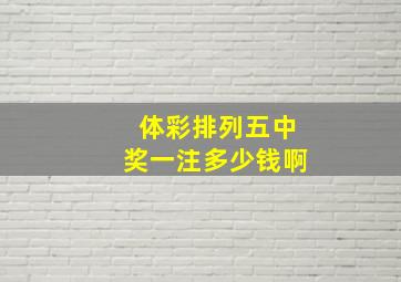 体彩排列五中奖一注多少钱啊