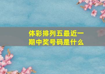 体彩排列五最近一期中奖号码是什么