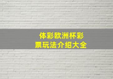 体彩欧洲杯彩票玩法介绍大全