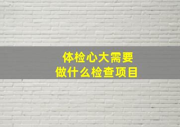 体检心大需要做什么检查项目