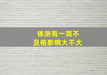 体测有一项不及格影响大不大