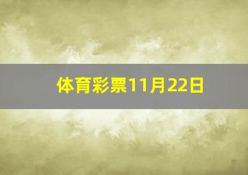 体育彩票11月22日