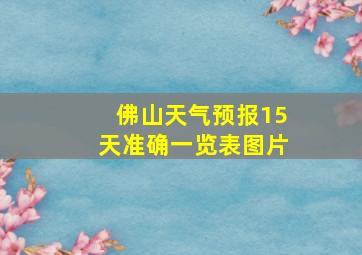 佛山天气预报15天准确一览表图片