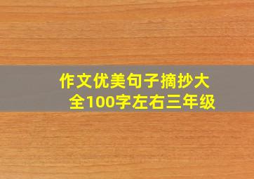 作文优美句子摘抄大全100字左右三年级