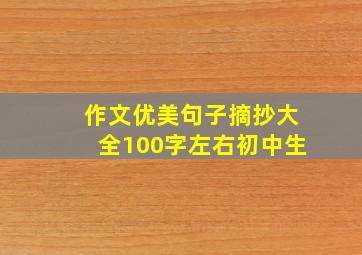 作文优美句子摘抄大全100字左右初中生