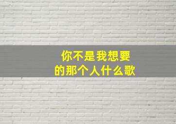 你不是我想要的那个人什么歌