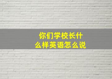 你们学校长什么样英语怎么说