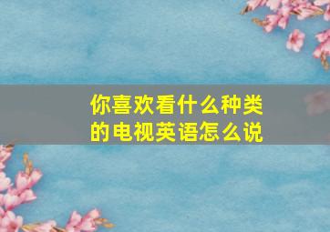 你喜欢看什么种类的电视英语怎么说