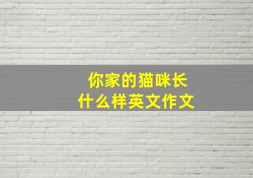 你家的猫咪长什么样英文作文