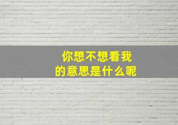 你想不想看我的意思是什么呢