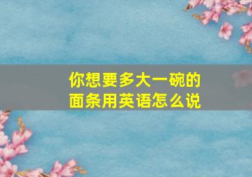 你想要多大一碗的面条用英语怎么说